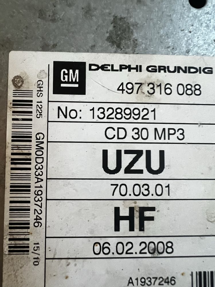 Radio Cd 30 MP3 Opel Corsa D Delphi Grundig