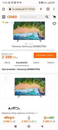 Sprzedam tv Samsung 58 cali 4 k uhd