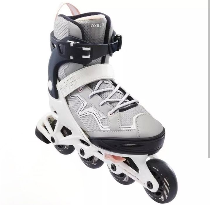 OXELO - Patins Fit 3 Jr Cinza Pérola