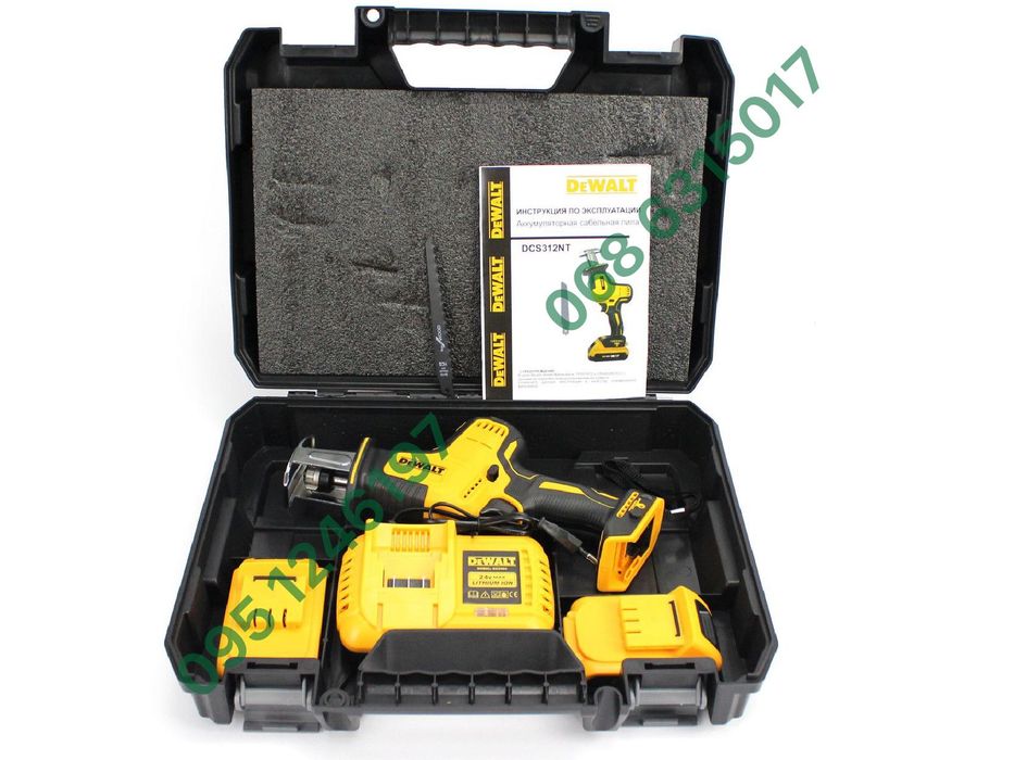 Аккумуляторная шабельная пила DeWalt DCS312NT 24V 4Ah 3300 об/мин