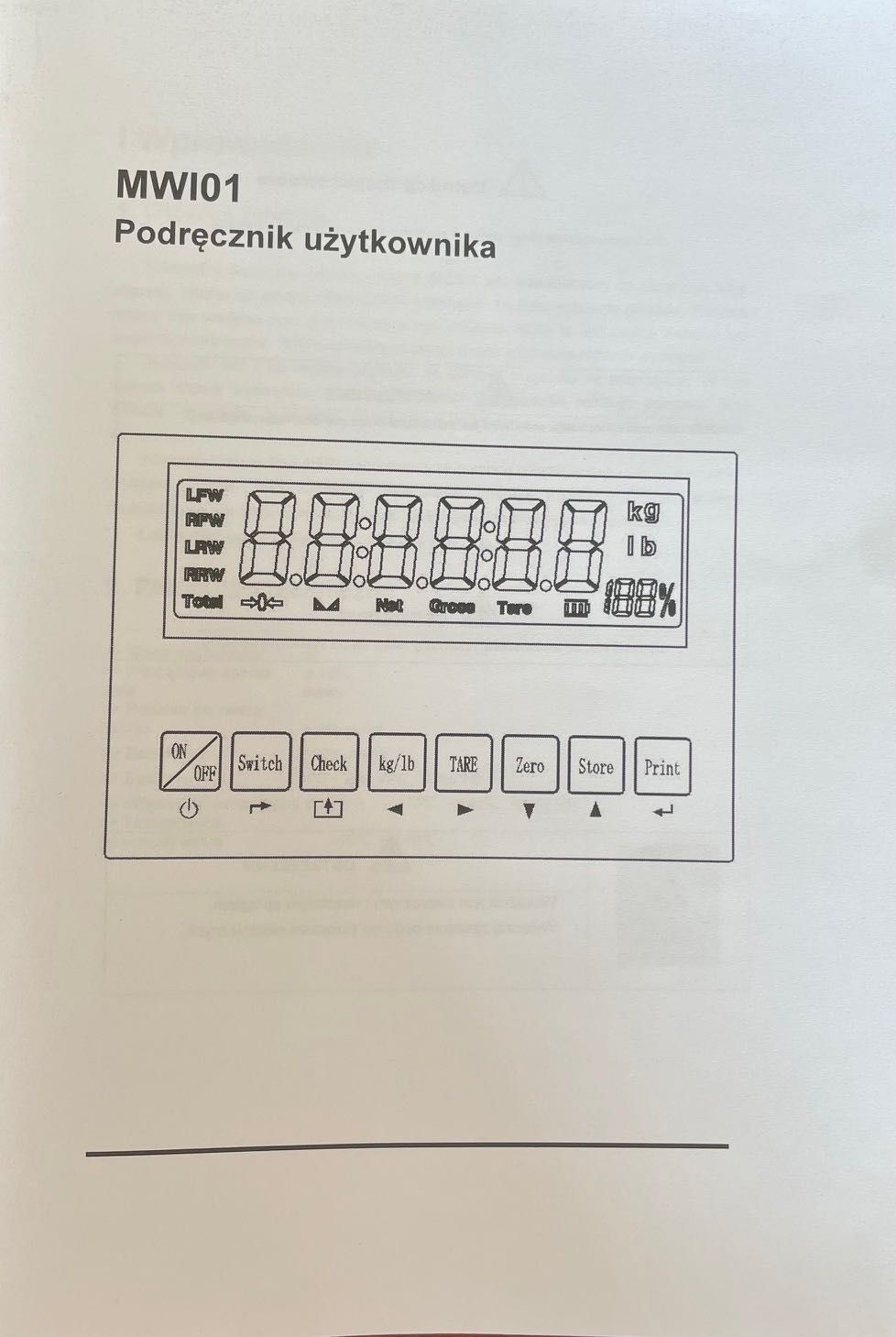 Przenośny miernik ważenia MWI01- waga najazdowa