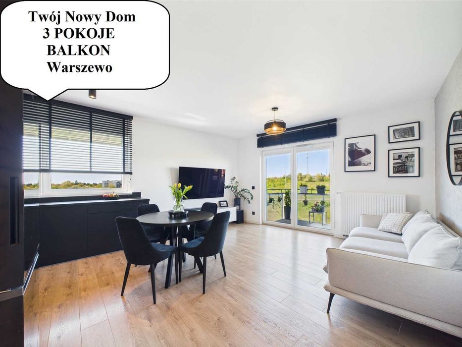 Wykończone 3 pokojowe mieszkanie # Warszewo # Szczecin # Balkon #