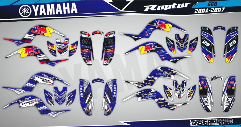 Наклейки Yamaha Honda Suzuki Can-Am Polaris Raptor Cf moto TRX LTZ LTR
