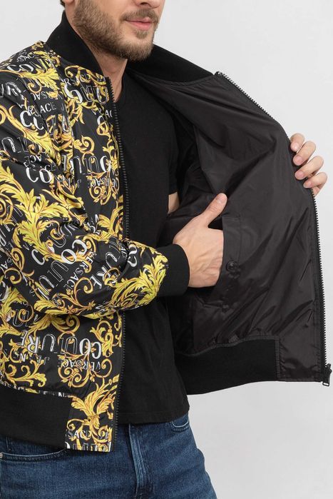VERSACE JEANS COUTURE włoska kurtka bomber jacket BLACK/FANTASY