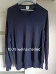 Męski, granatowy sweter wełniany John Lewis r. XXL