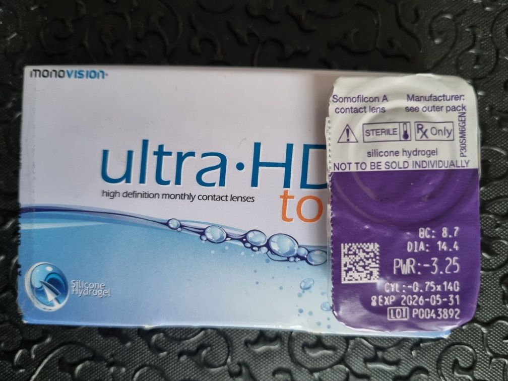 Soczewki Biofinity, MonoVision, Alcon, Acuvue -3,25/-0,75/140