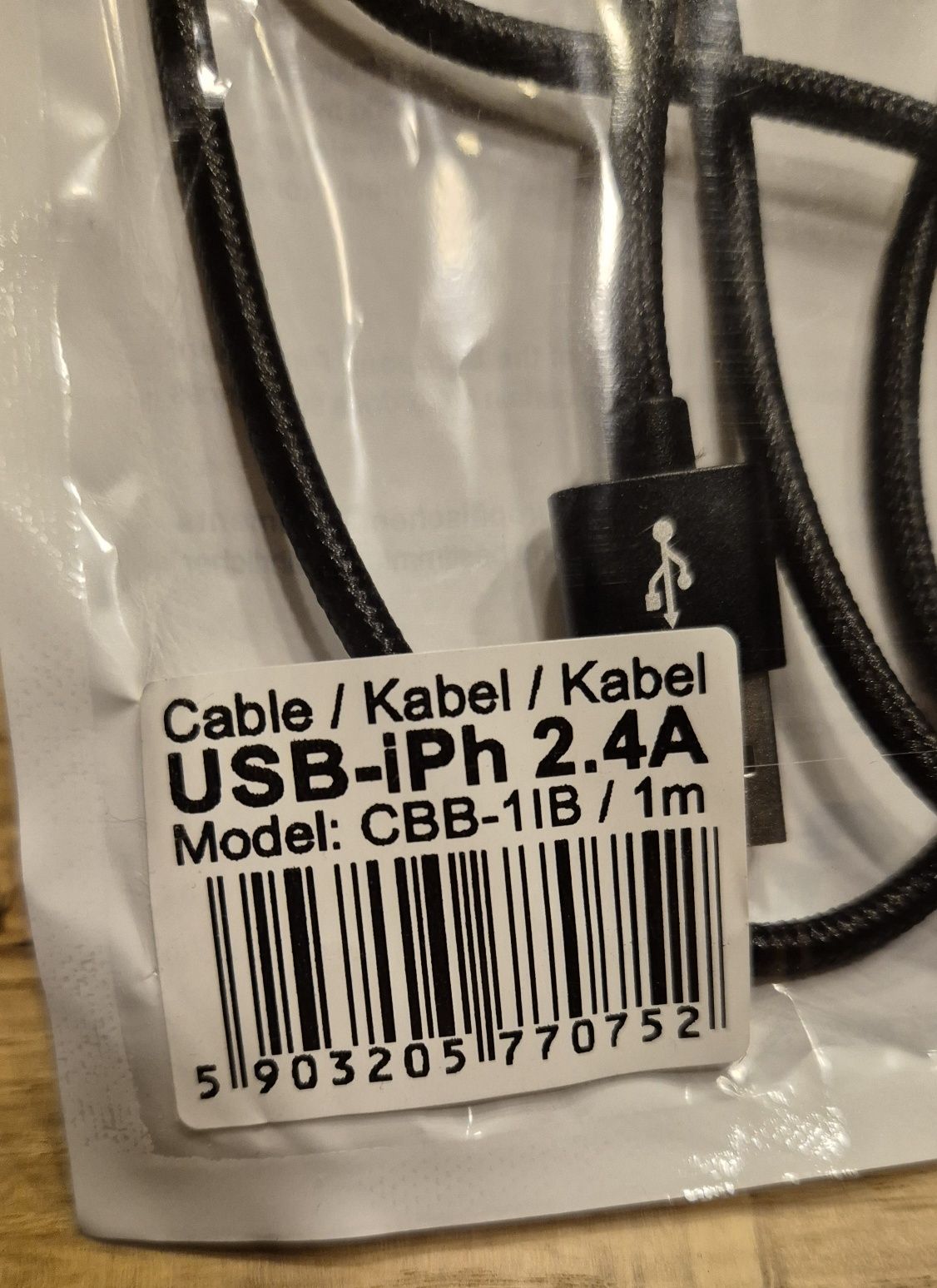 Kabel USB - Lightning/iPhone everActive CBB-1IB 1m czarny /4sztuki