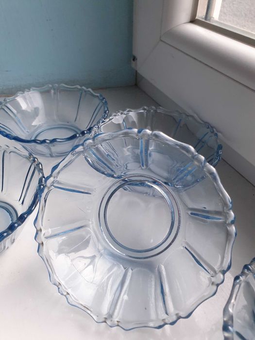 miseczki szkło błękitne 5 sztuk