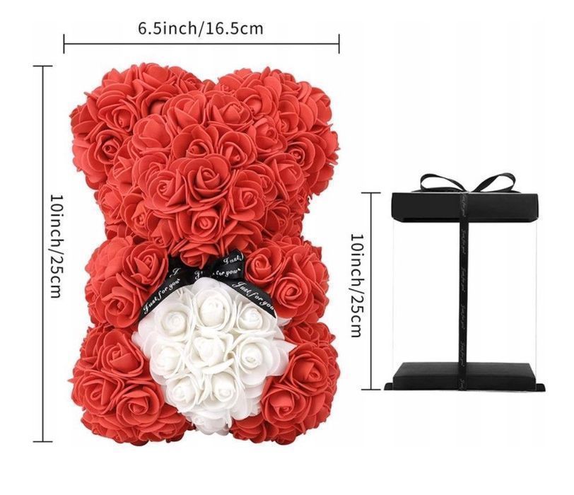 Miś wieczne róże czerowny 25cm prezent