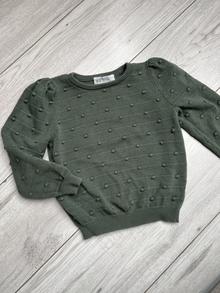 Sweter 98/104 H&M butelkowa zieleń
