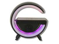 Lampka LED RGB Ładowarka Indukcyjna Radio Bluetooth Głośnik Czarny