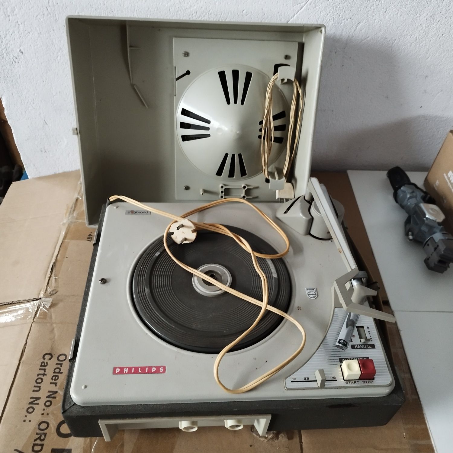 Gramofon Philips Ag4025W lata 50 retro Vintage