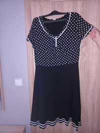 Sukienka czarno - biała 46-48, ładna, bardzo wygodna