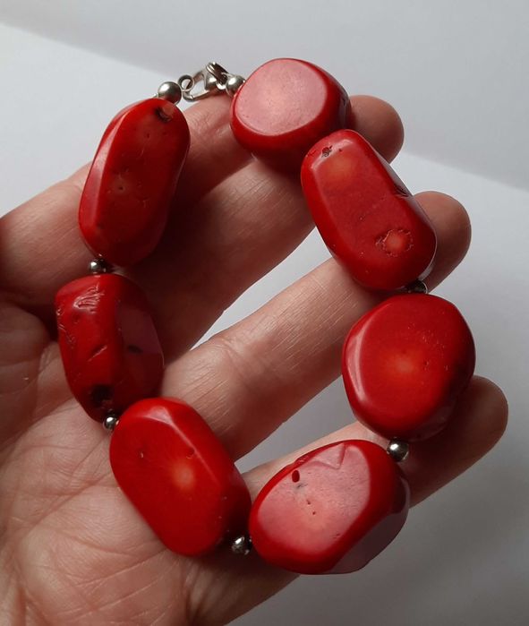 Koral Naturalny bransoletka koralowiec czerwony korale czerwone korala