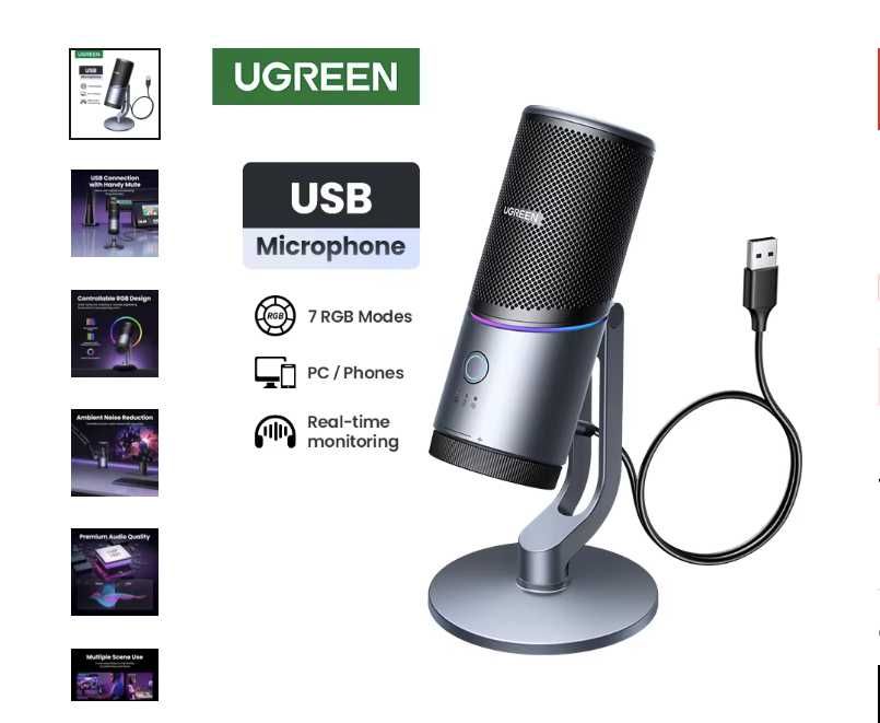 Новый USB микрофон UGREEN CM769