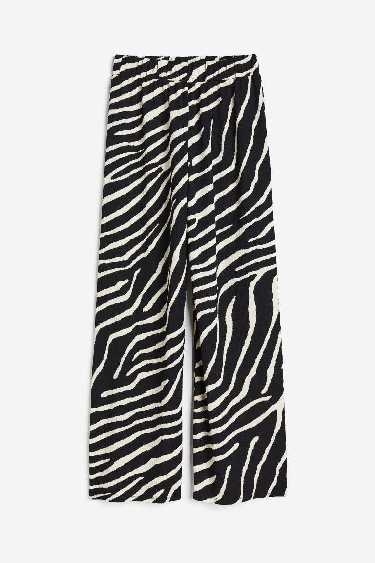 Трикотажные брюки H&M с принтом «зебра», р. S.
