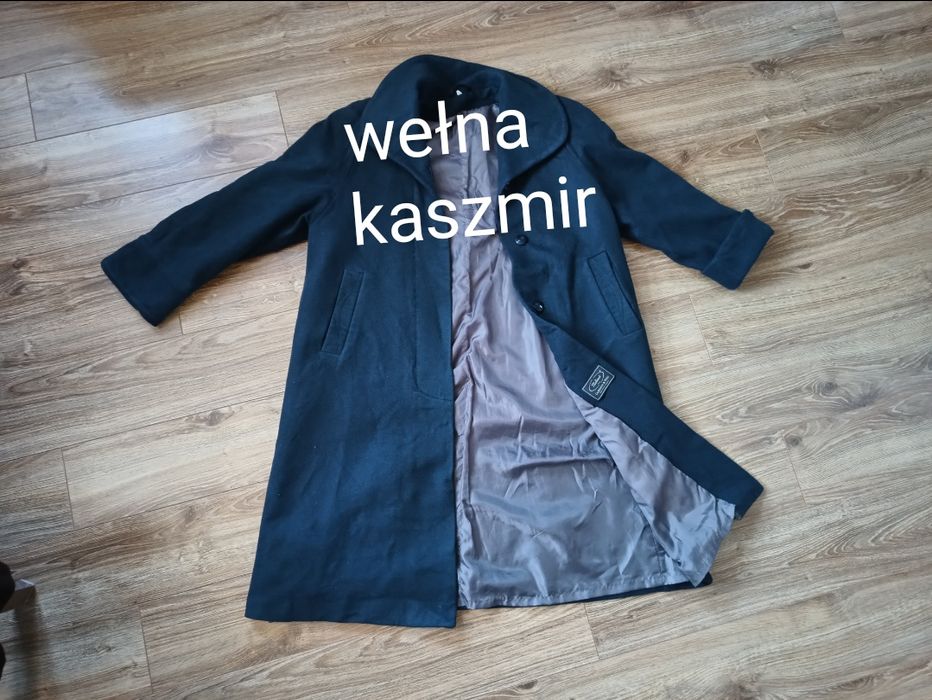 (r. 40) płaszcz zimowy wełna kaszmir do szycia na materiał