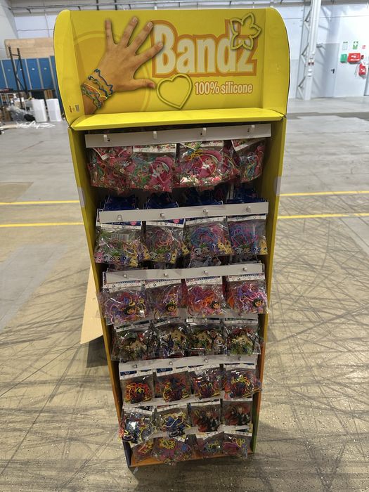 Stojak Silly Bandz gumki bransoletki Marvel Petshop Ben Ten Spongebob