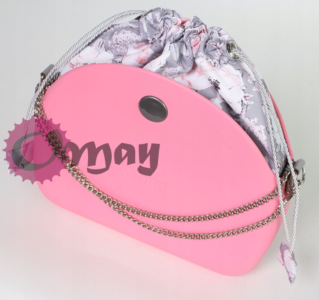 organizer OBAG MOON LIGHT worek szare róże pudrowo różowe OMAY