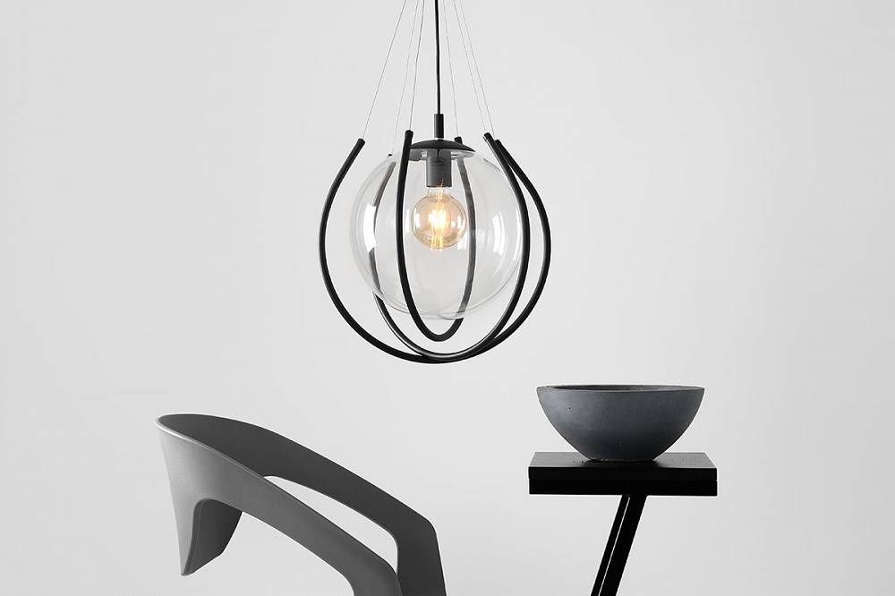 Lampa szklana kula, żyrandol  from  black aldex. Ten największy model