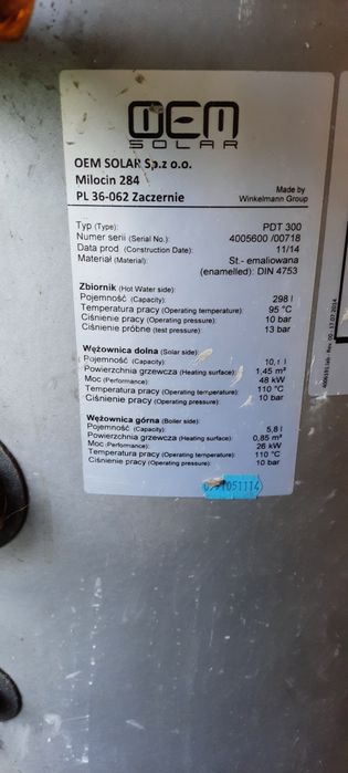 Bojler zasobnik CWU 300L