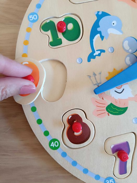 Relógio Infantil Madeira - Puzzle criança