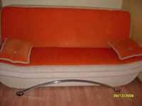 wersalka kanapa łódka pomarańczowa 120x200 z pojemnikiem