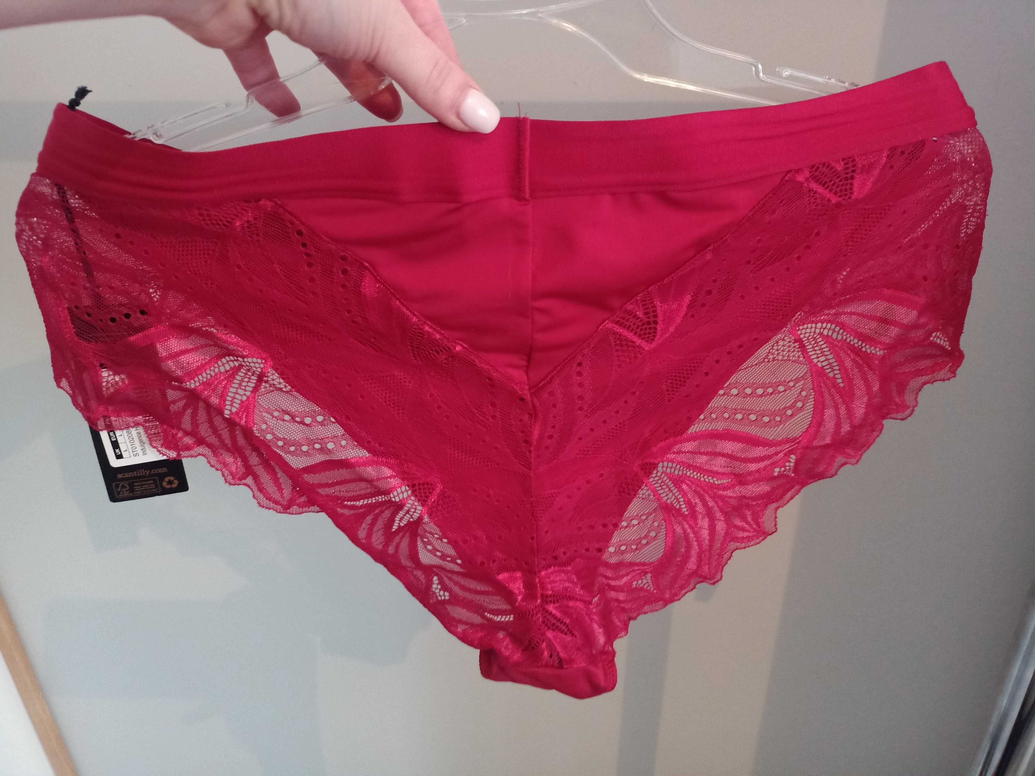Komplet Curvy Kate Scantilly INDULGENCE RED Biustonosz M + figi  L