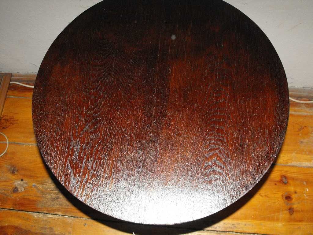 Drewniany stolik kawowy z półką-okrągły blat. Dostawa gratis