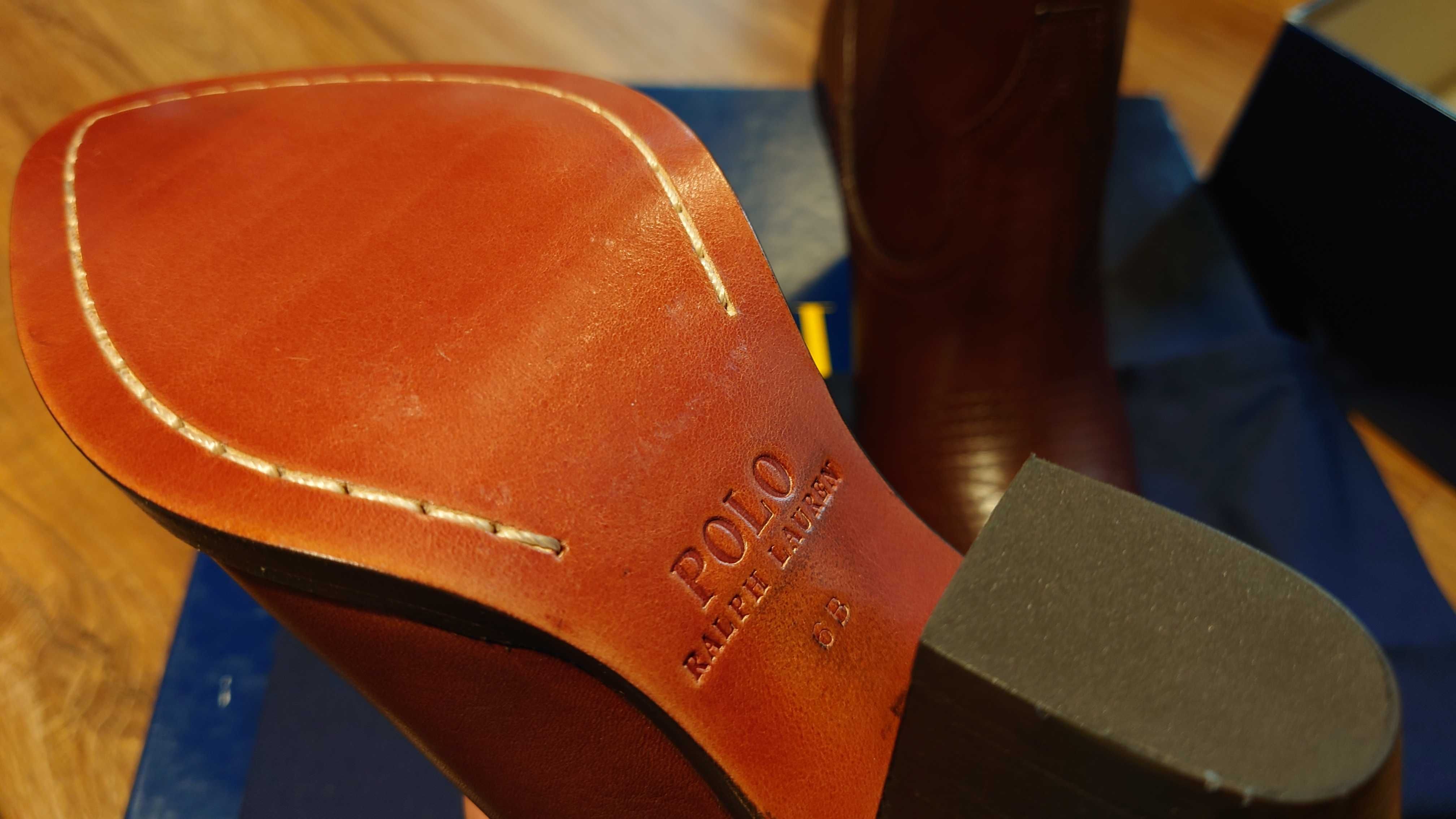 Buty damskie kowbojki sztyblety botki Polo Ralph Lauren 36.5 23.5cm