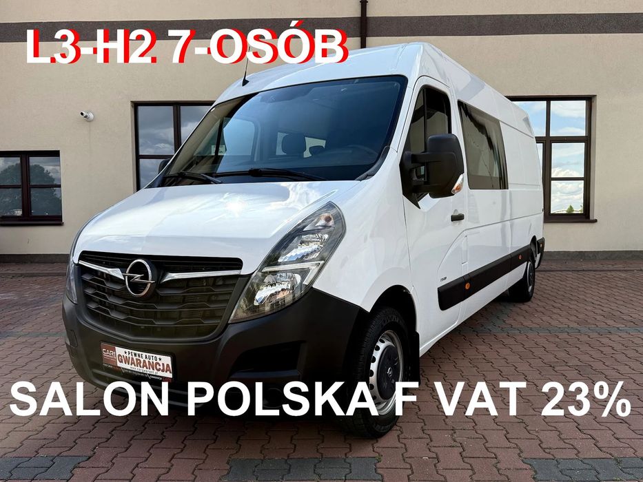 Opel MOVANO  L3-H2 BRYGADÓWKA  2.3DCiL3-H2 Salon PL BRYGADÓWKA 7-osób F VAT 23% GWARANCJA