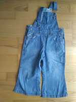 Spodnie H&M 98 jeans ogrodniczki jeansowe 2-3 latka dżinsowe
