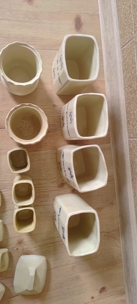 Pojemniki kuchenne spożywcze fajans PRL