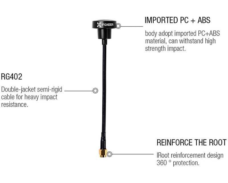 Антенна Foxeer Pagoda PRO 5.8GHz RHCP SMA (150mm, black)