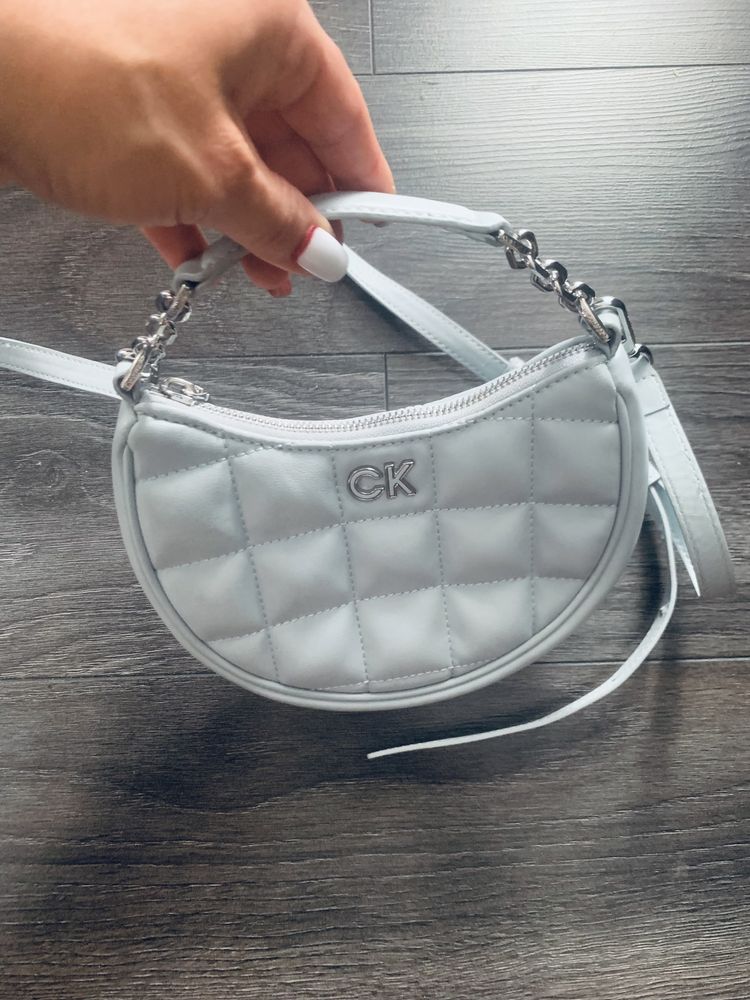 Torebka Calvin Klein mała mini bag mk błekitna ck do ręki kors