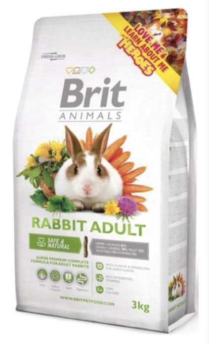 3 kg Brit Animals Rabbit Adult - karma dla dorosłych królików
