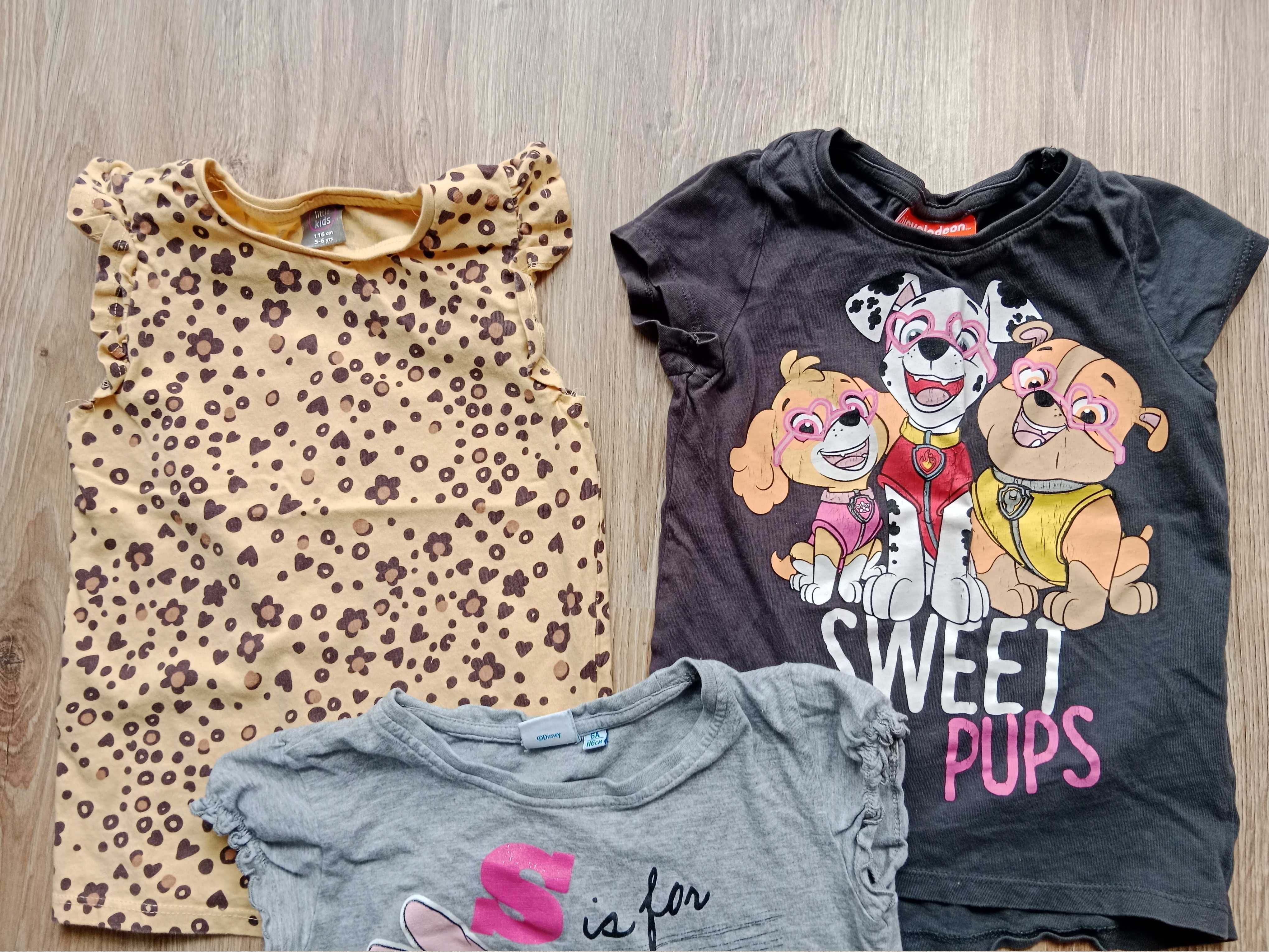 3 koszulki t-shirty bluzeczki rozm 116 cm