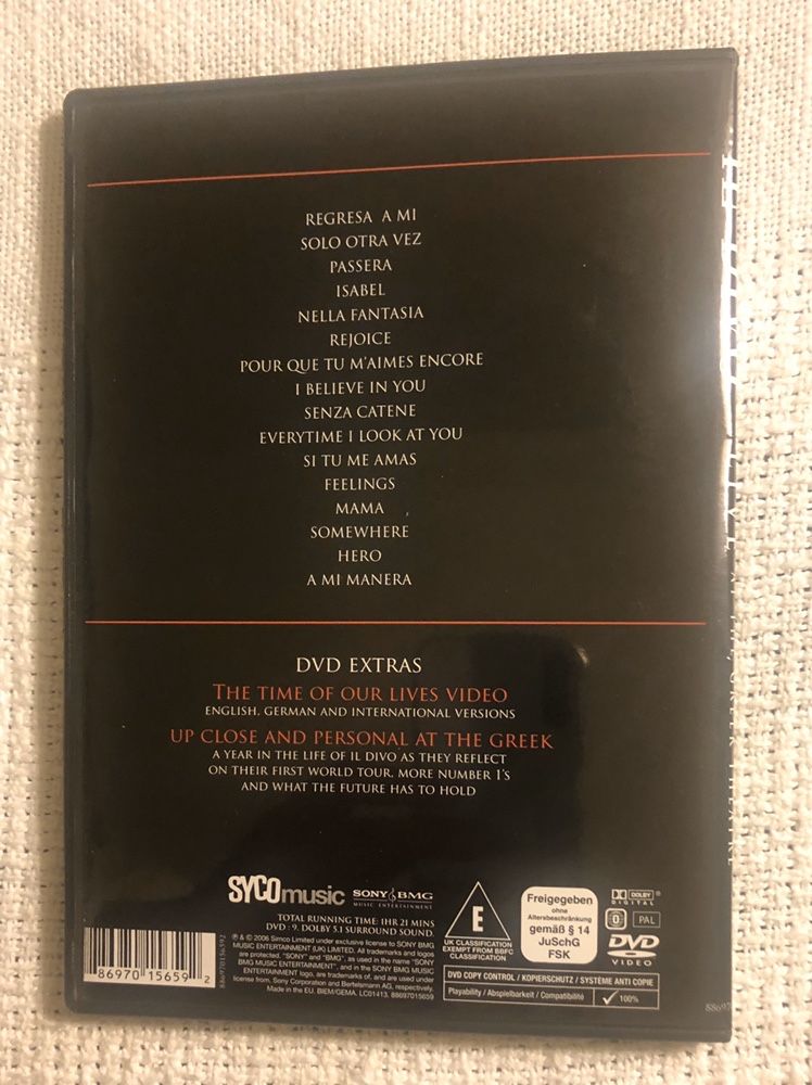 Dvd-Il Divo-Live-Portes incluidos