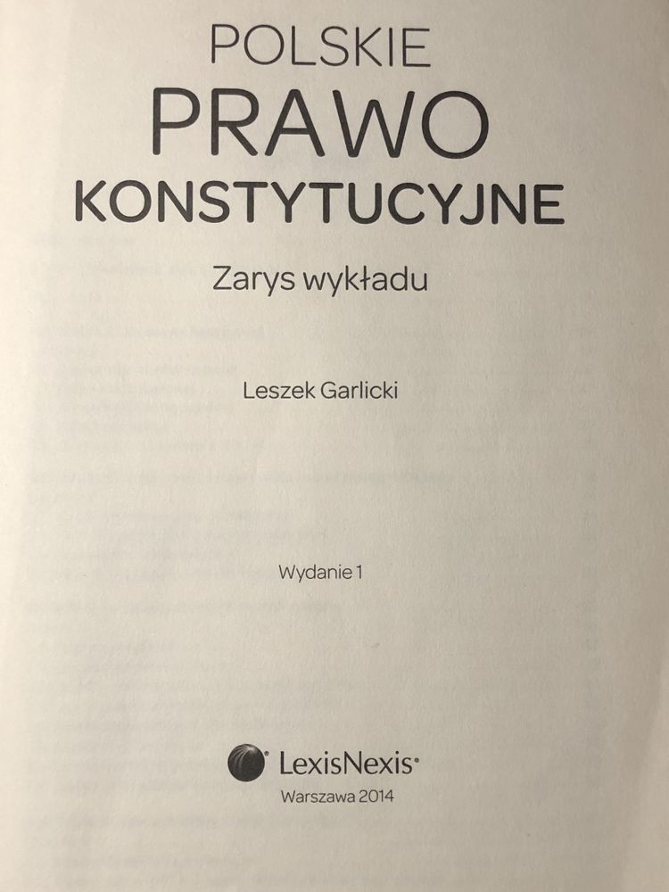 Podręcznik Polskie Prawo Konstytucyjne Leszek Garlicki wyd. 1
