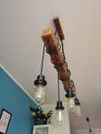 Lampa drewniana rustykalna, loftowa.
