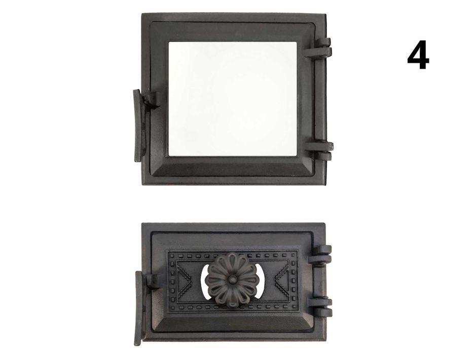 Дверца для печи и камина со стеклом, топочная чугунная печная дверка