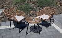NOWE meble ogrodowe, balkon, taras. 2 krzesła + stolik. Technorattan