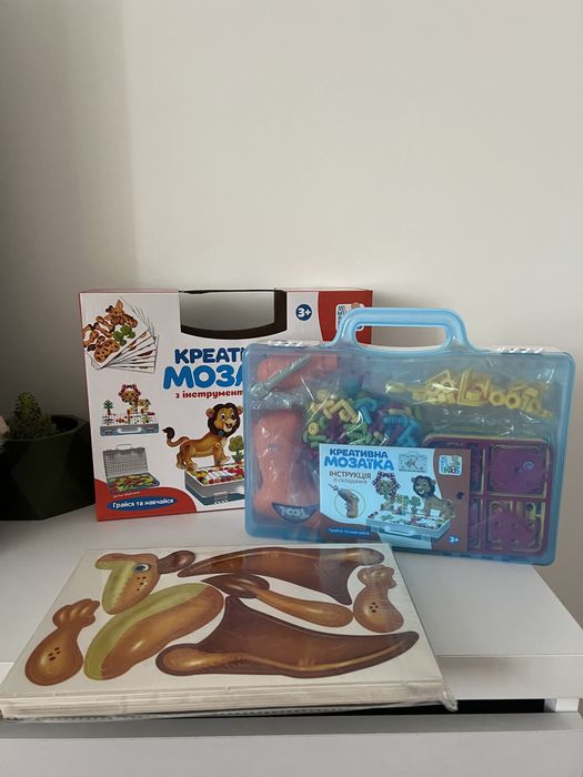 Мозаїка на шурупах з шуруповертом 4в1 динозаври