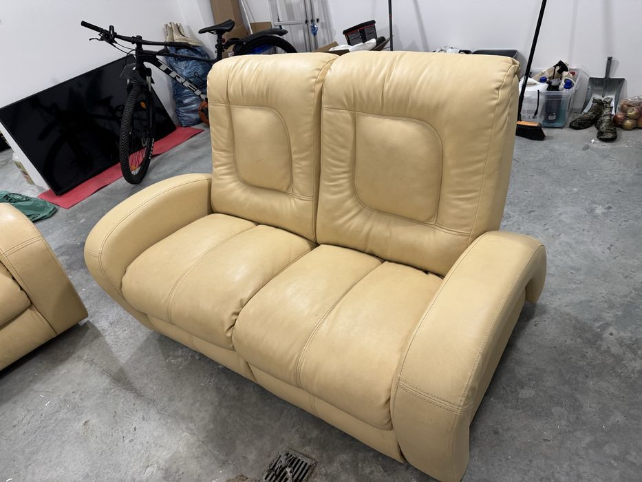 Komplet wypoczynkowy 2x sofa, fotel bujany