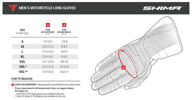 Rękawice SHIMA GT-2 MEN 'S 'M 'L 'XL '2XL '3XL '4XL