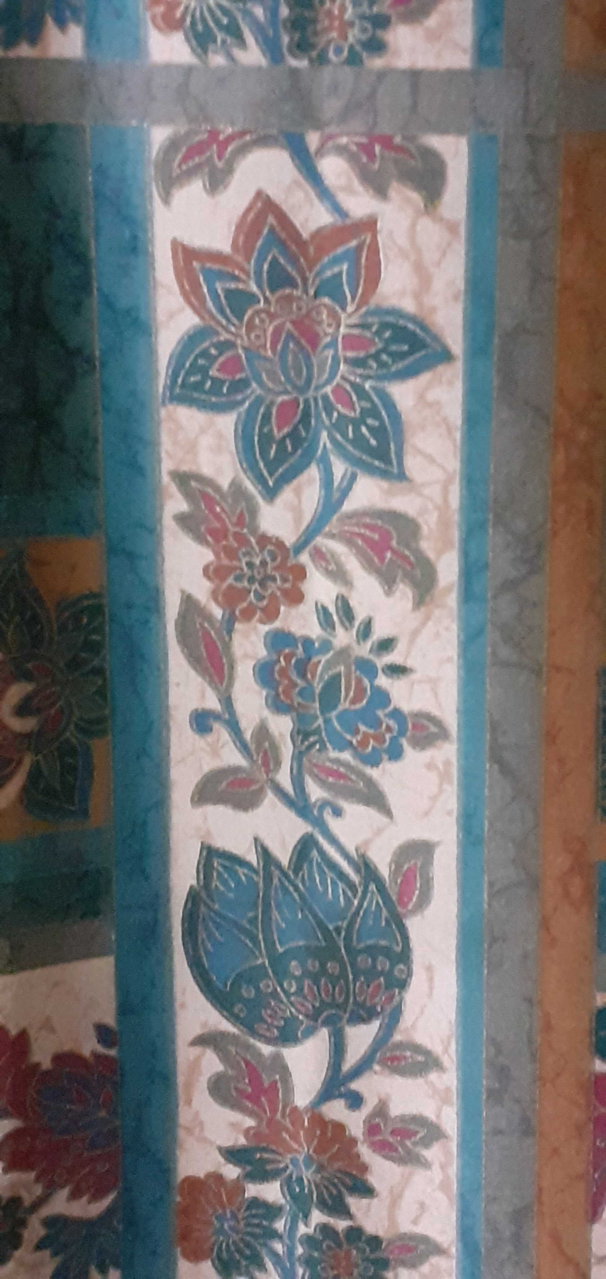 Zasłony krótkie z grubej bawełny w orientalny wzór