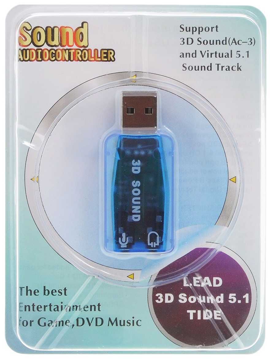 Внешняя звуковая карта USB 3D sound card 5.1 Sound audiocontroller
