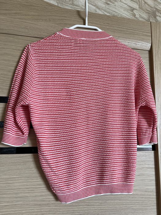 Трикотажна жіноча футболка кофта у смужку chanel