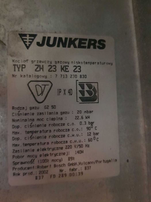 Naczynie przeponowe do Junkers ZW 23 KE 23