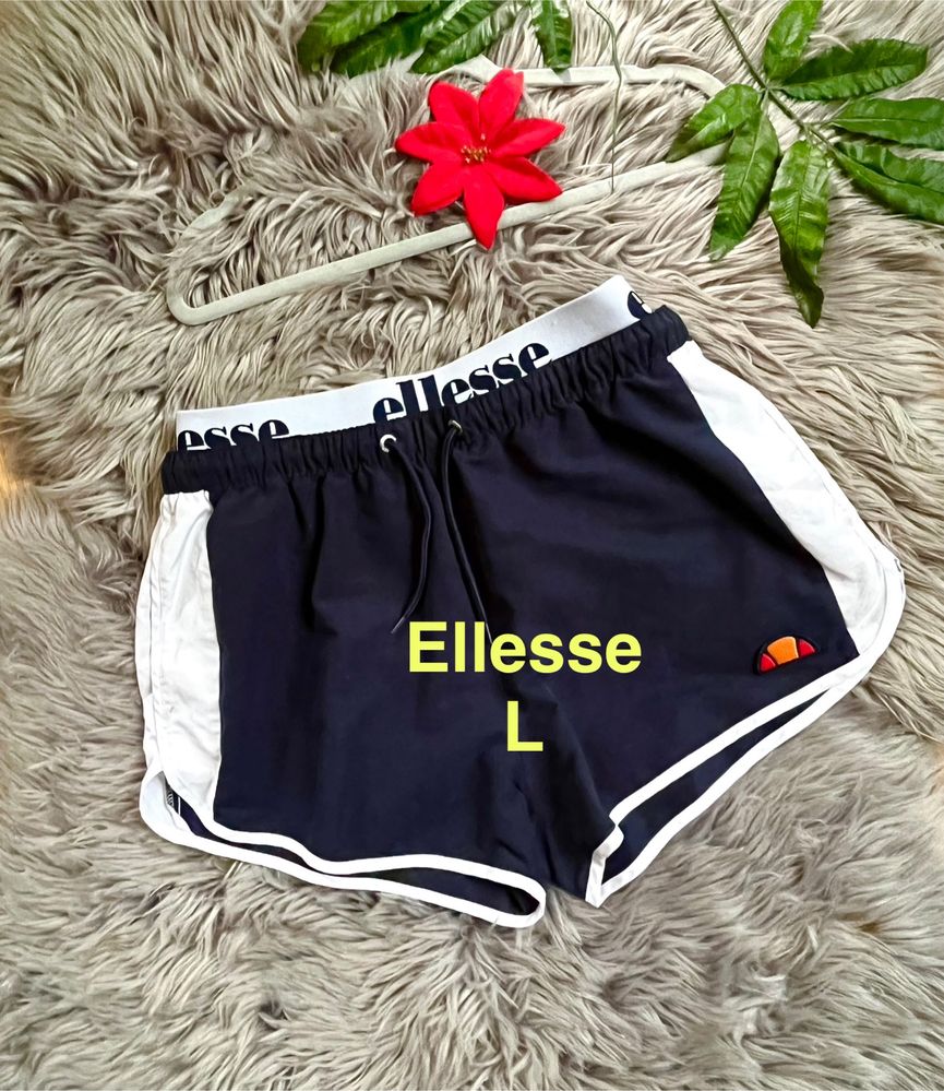 Ellesse spodenki sportowe szorty granatowe L z gumą logo